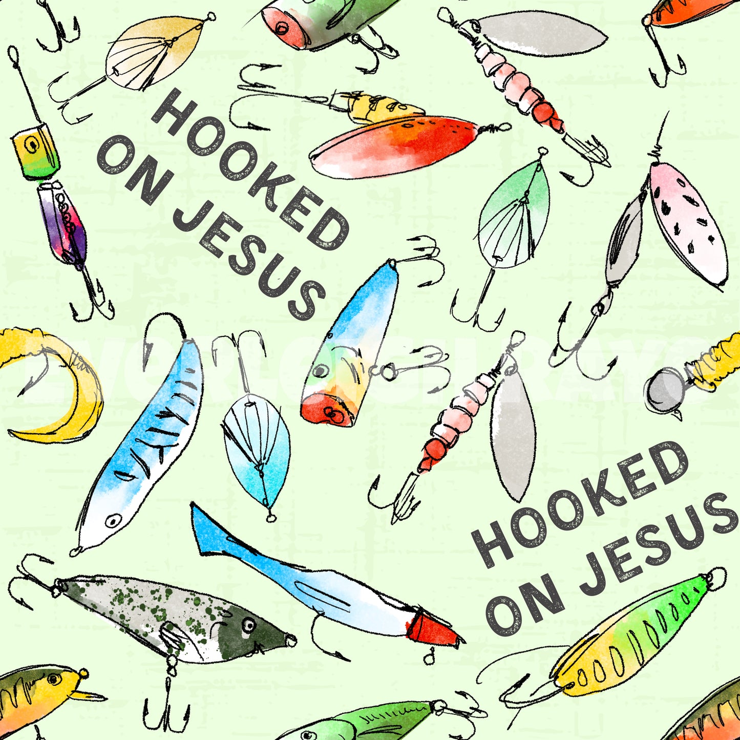 Hooked on Jesus green