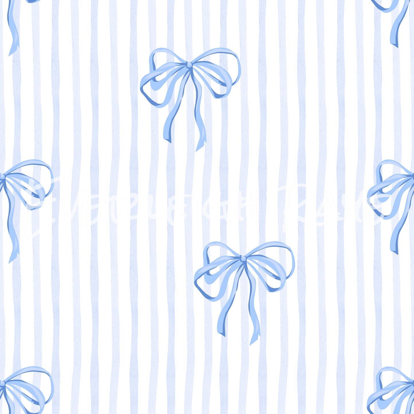 Blue ribbon bow stripes