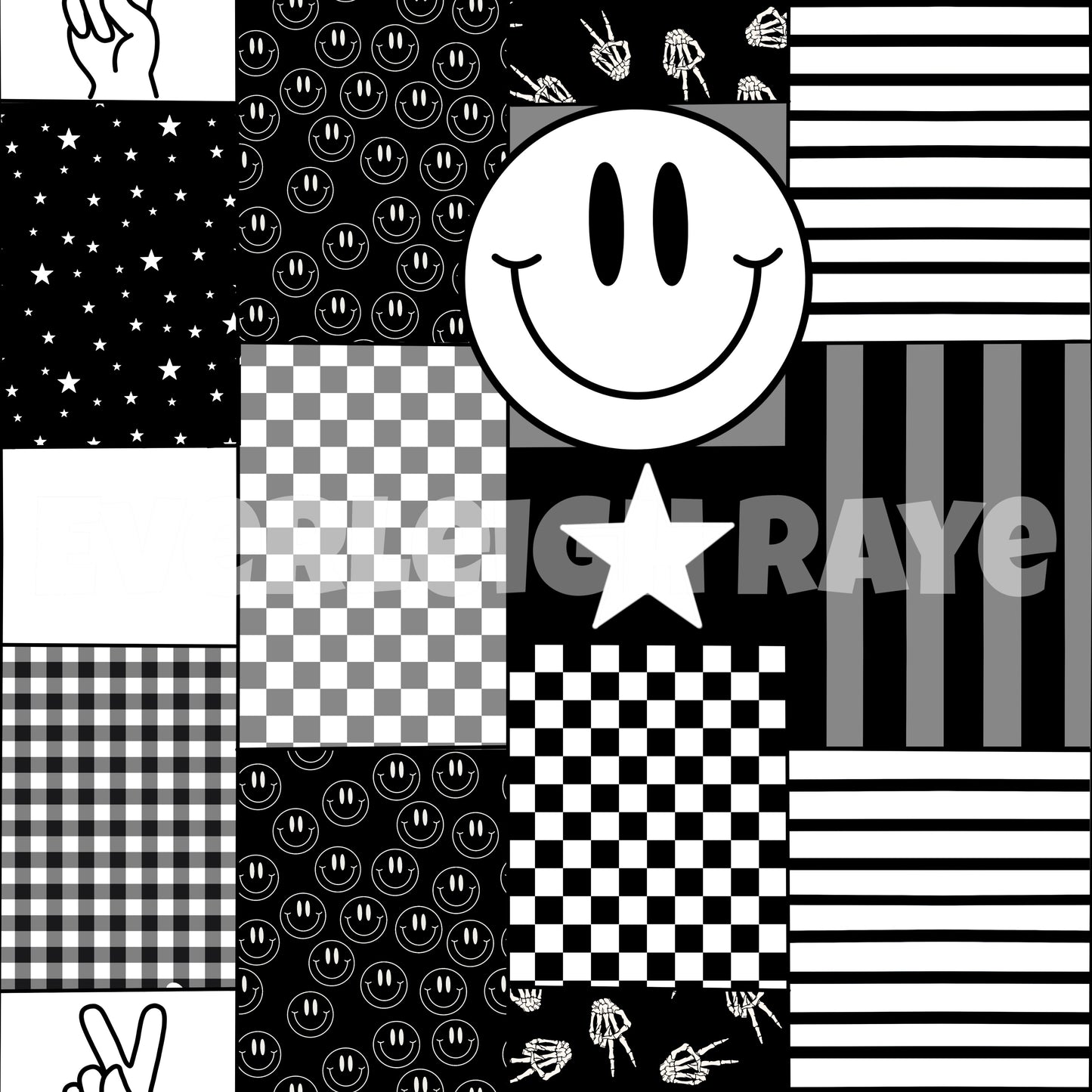 Black and white