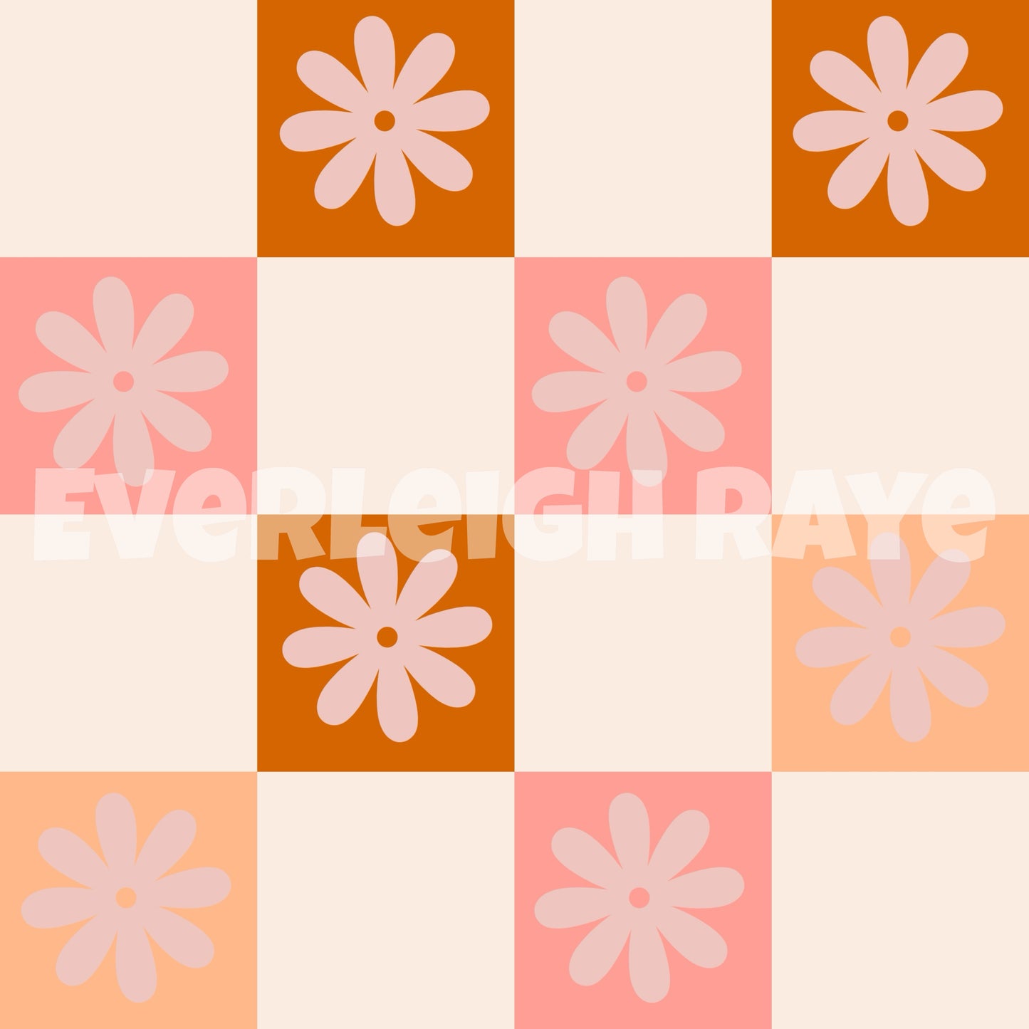 Boho floral checker