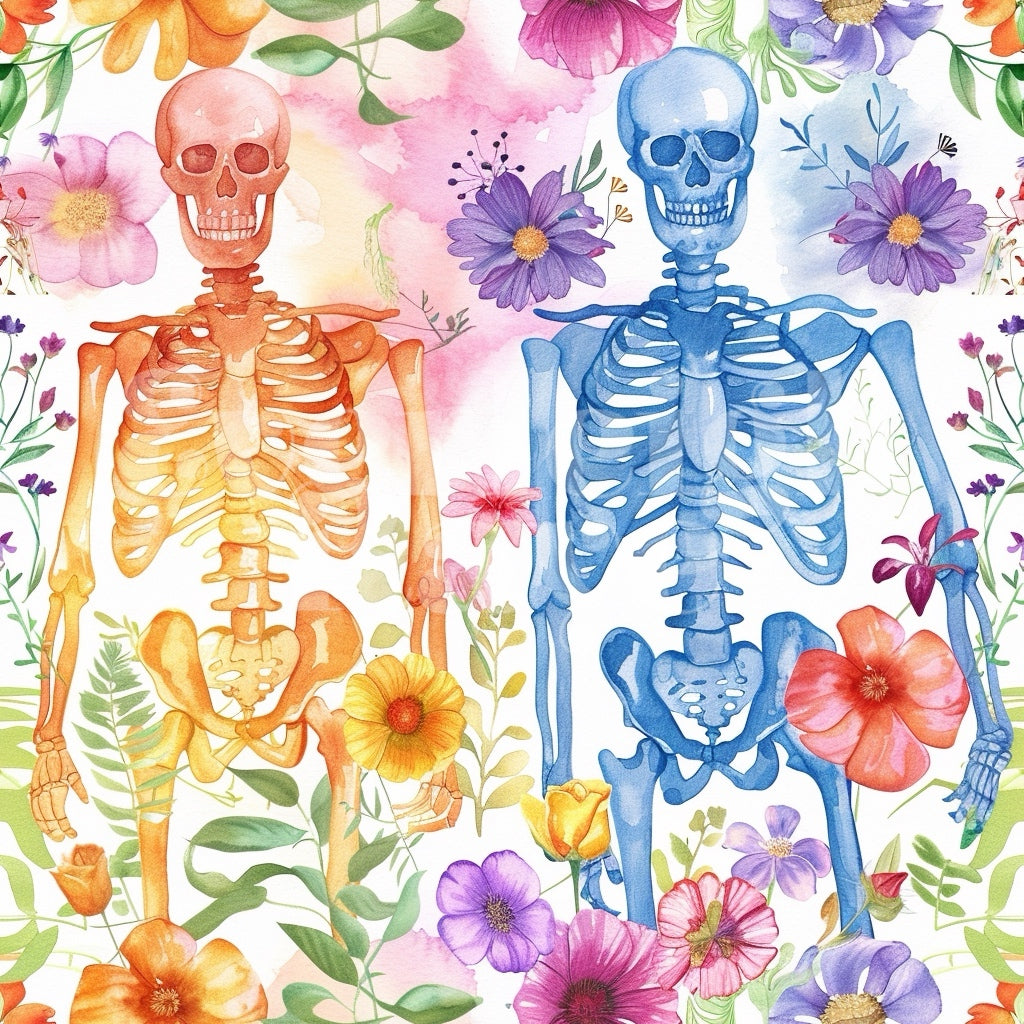 Watercolor Skeleton 1