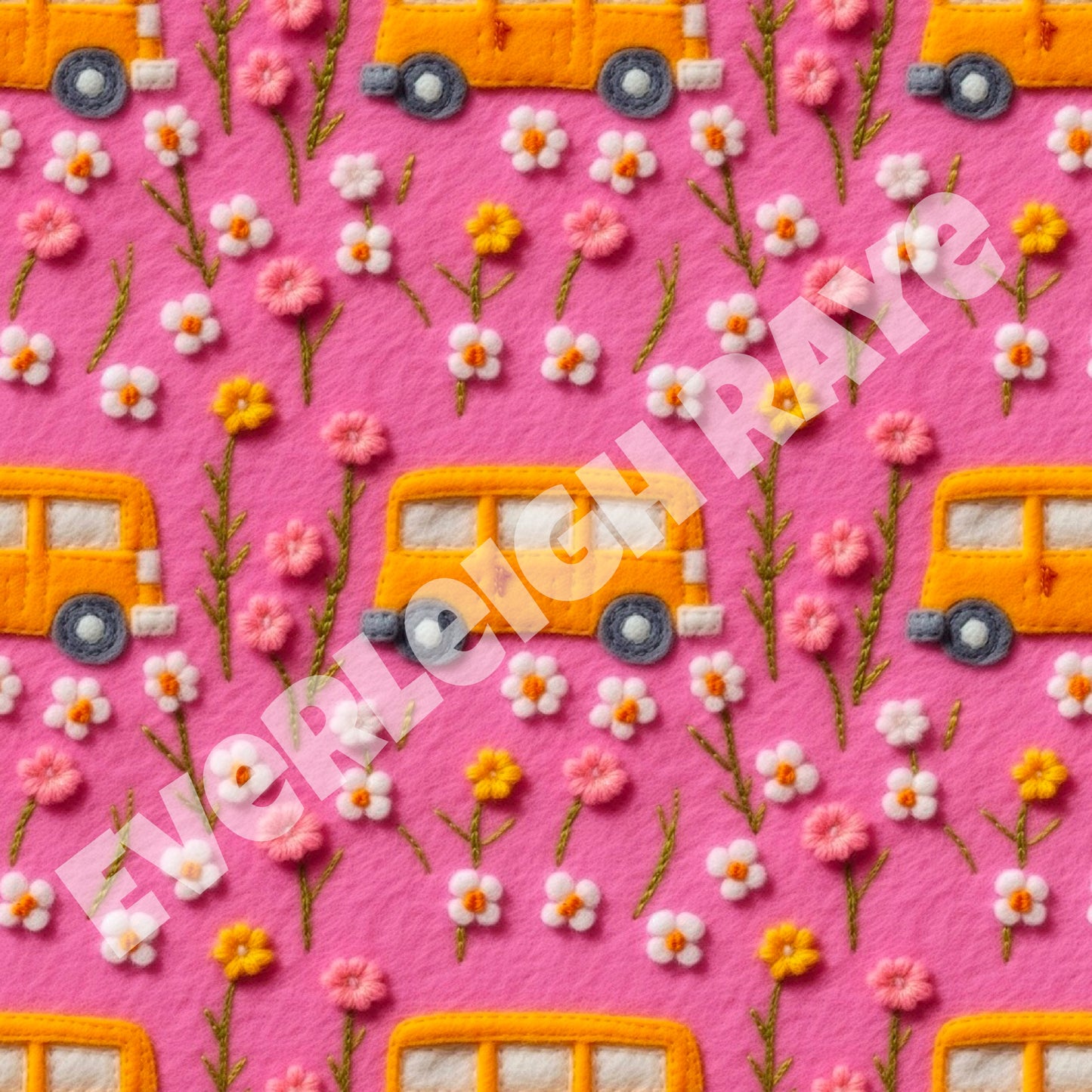 Pink Floral school bus