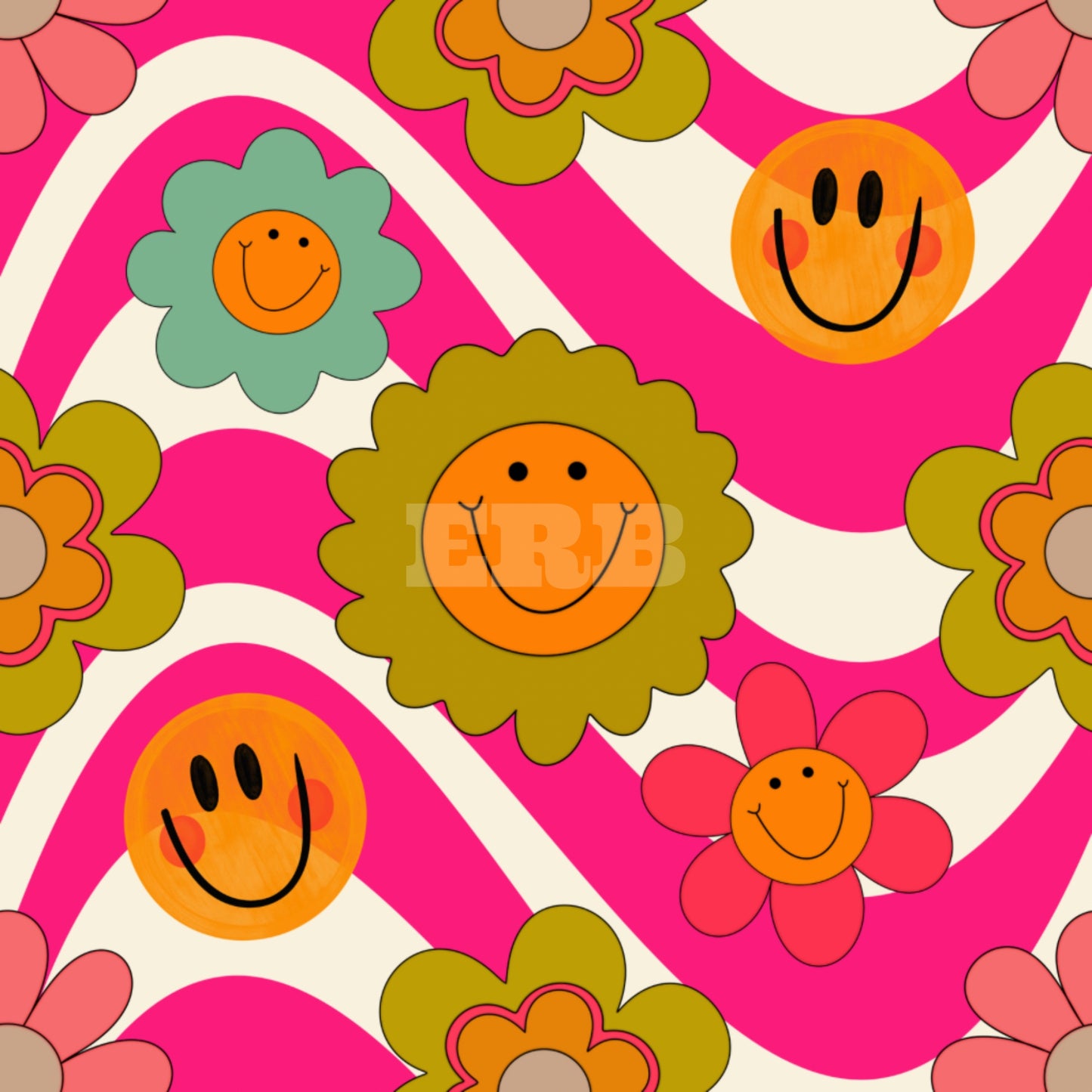 Floral Smiley Waves