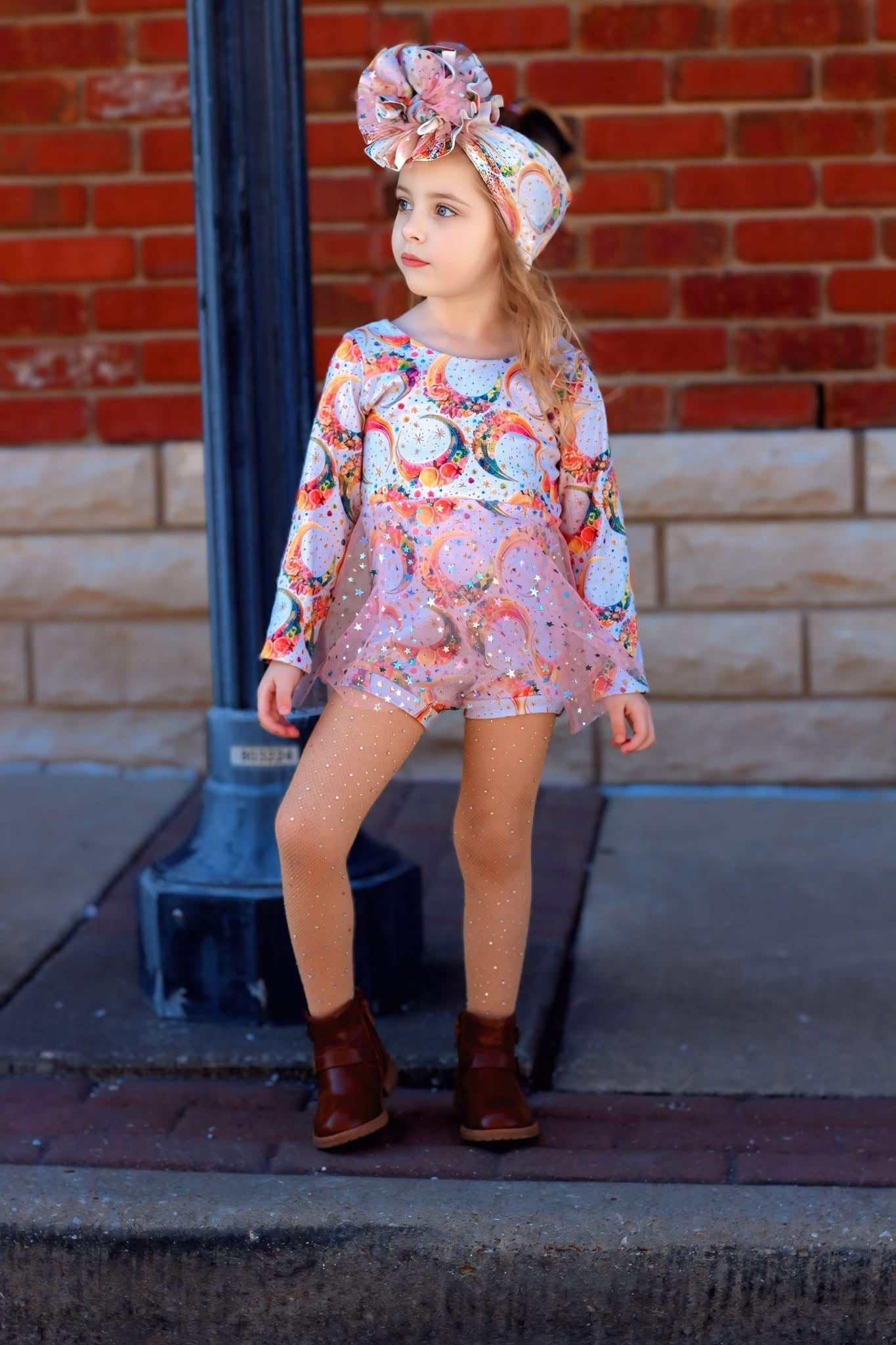 LONG SLEEVE BRIELLE ROMPER (MESH SKIRT)