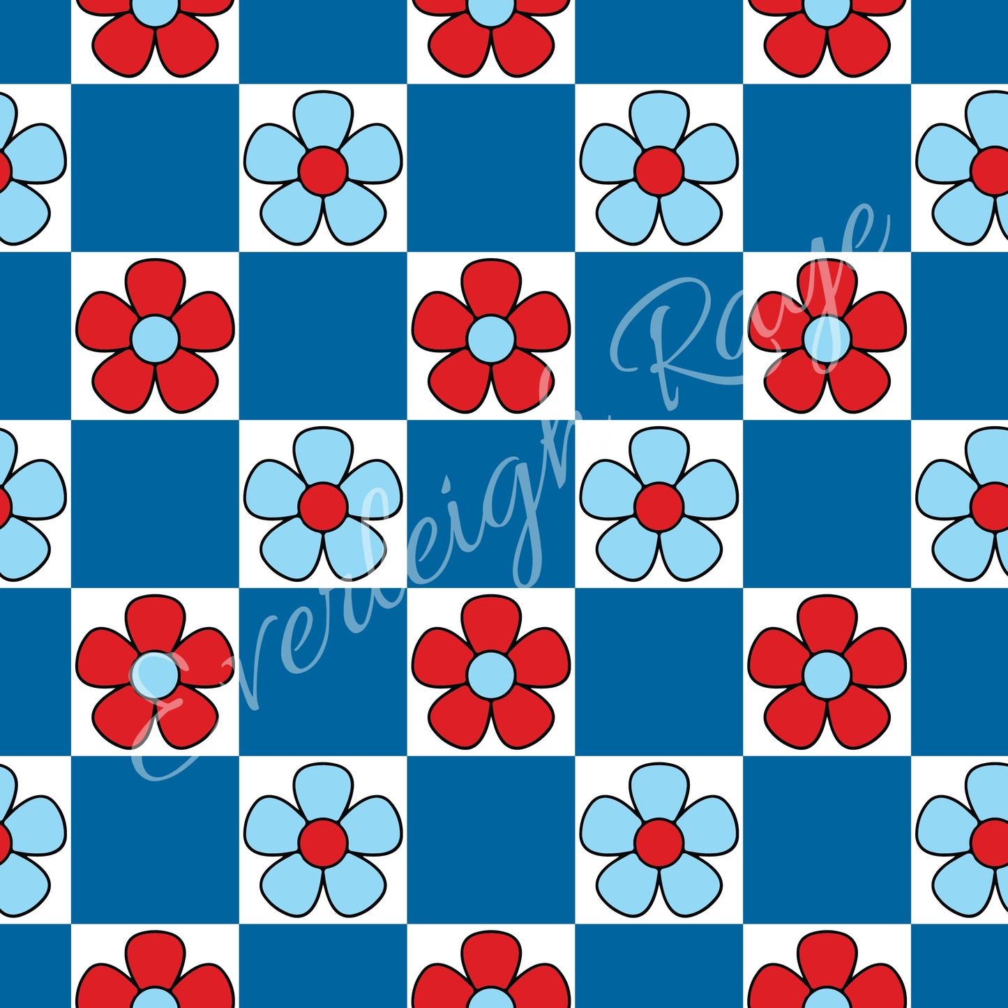 RW&B FLORAL CHECKS