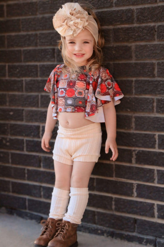 TIE BACK FLUTTER CROP