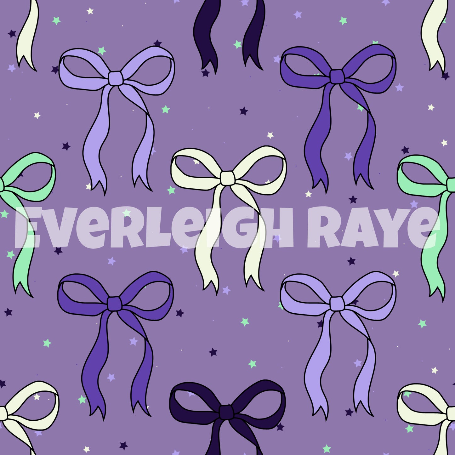 Purple bows & stars