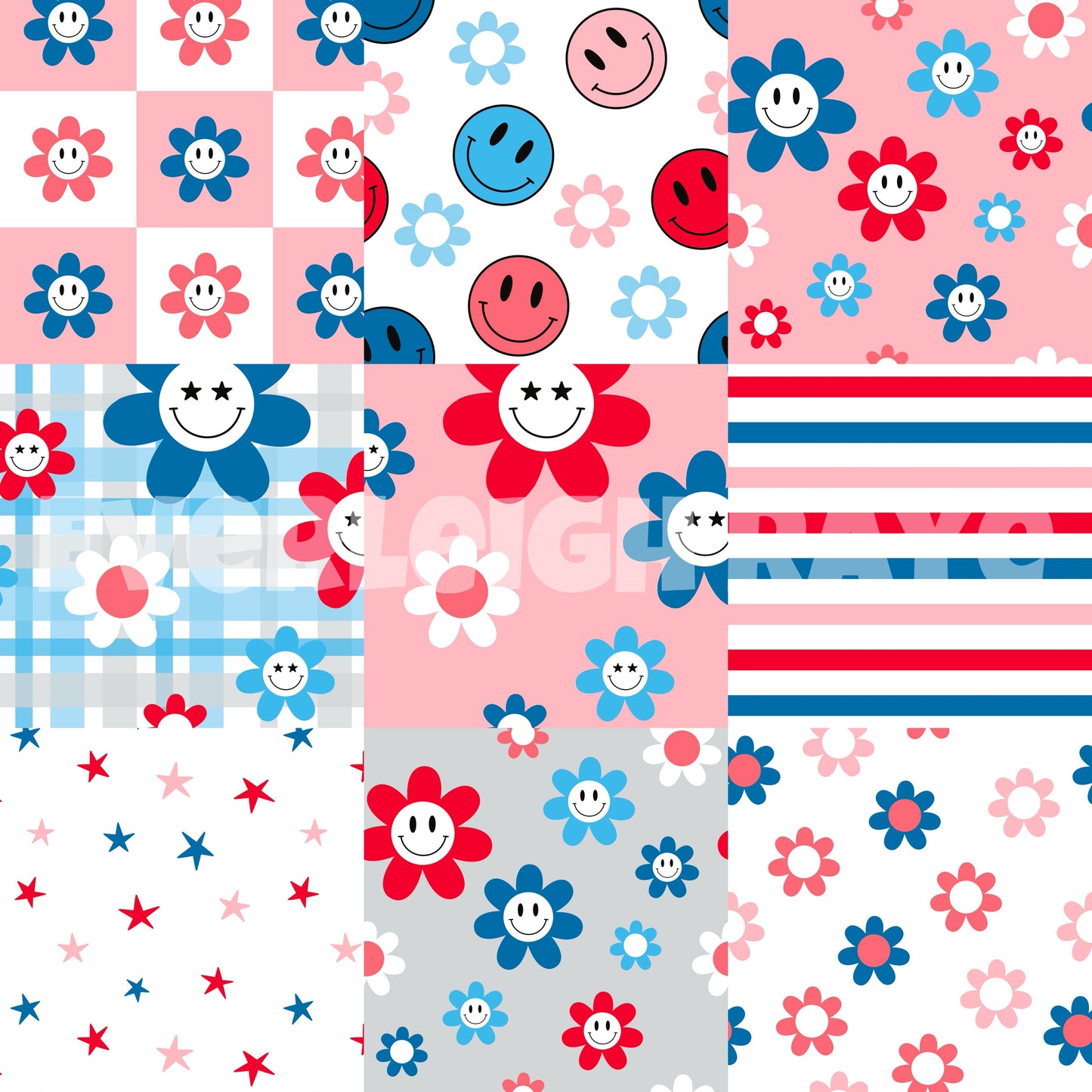RWB Smiley patchwork