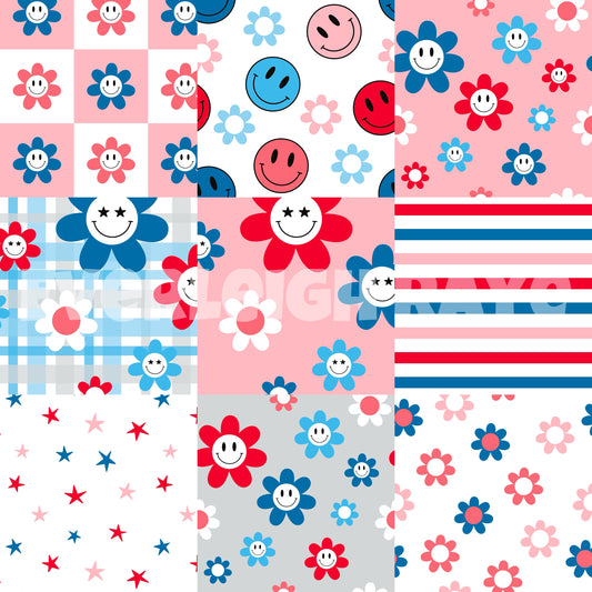 RWB Smiley patchwork