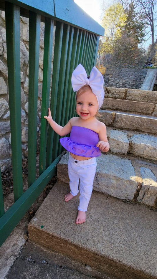 CROP RUFFLE TUBE