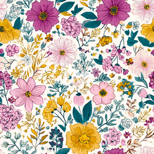 Boho Purple/yellow floral