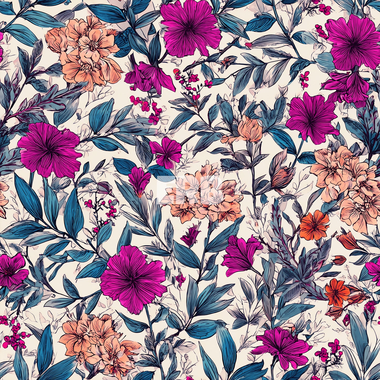 Magenta & Teal floral
