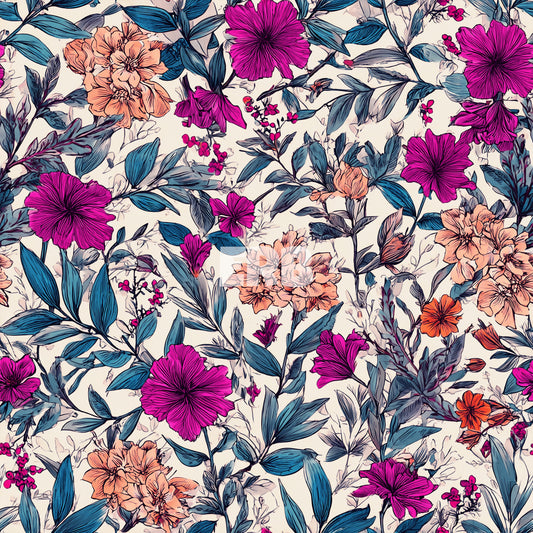 Magenta & Teal floral