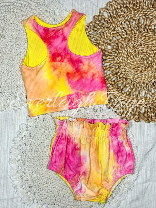 3T Racerback mid crop & Poppy Bloomers