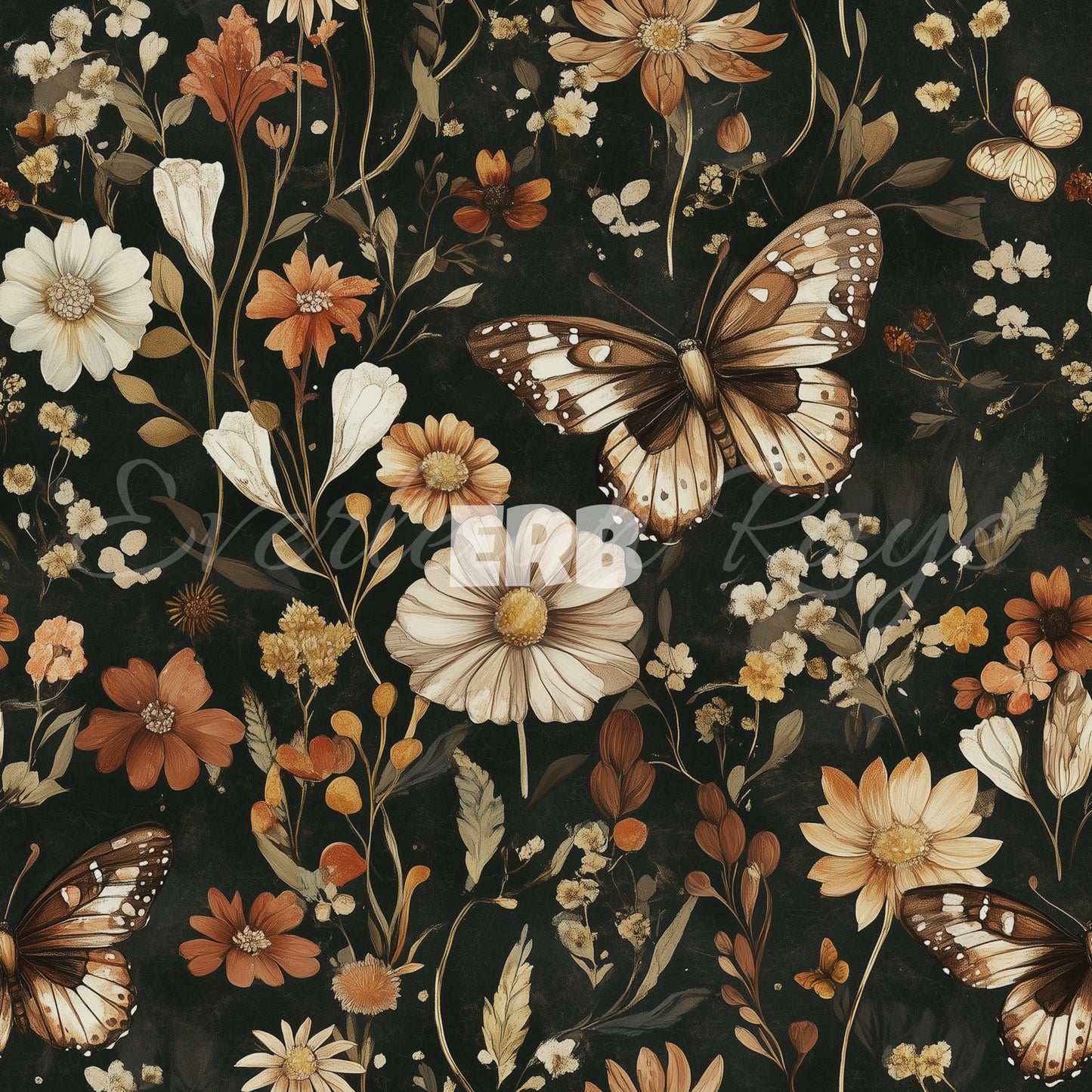 Dark floral Butterfly
