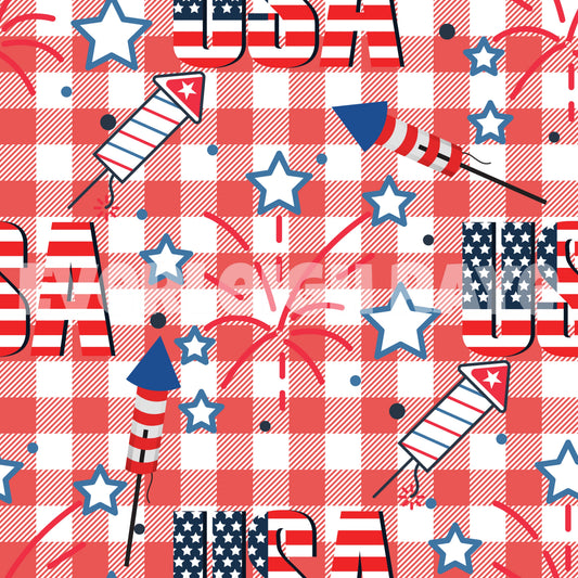 Red plaid USA