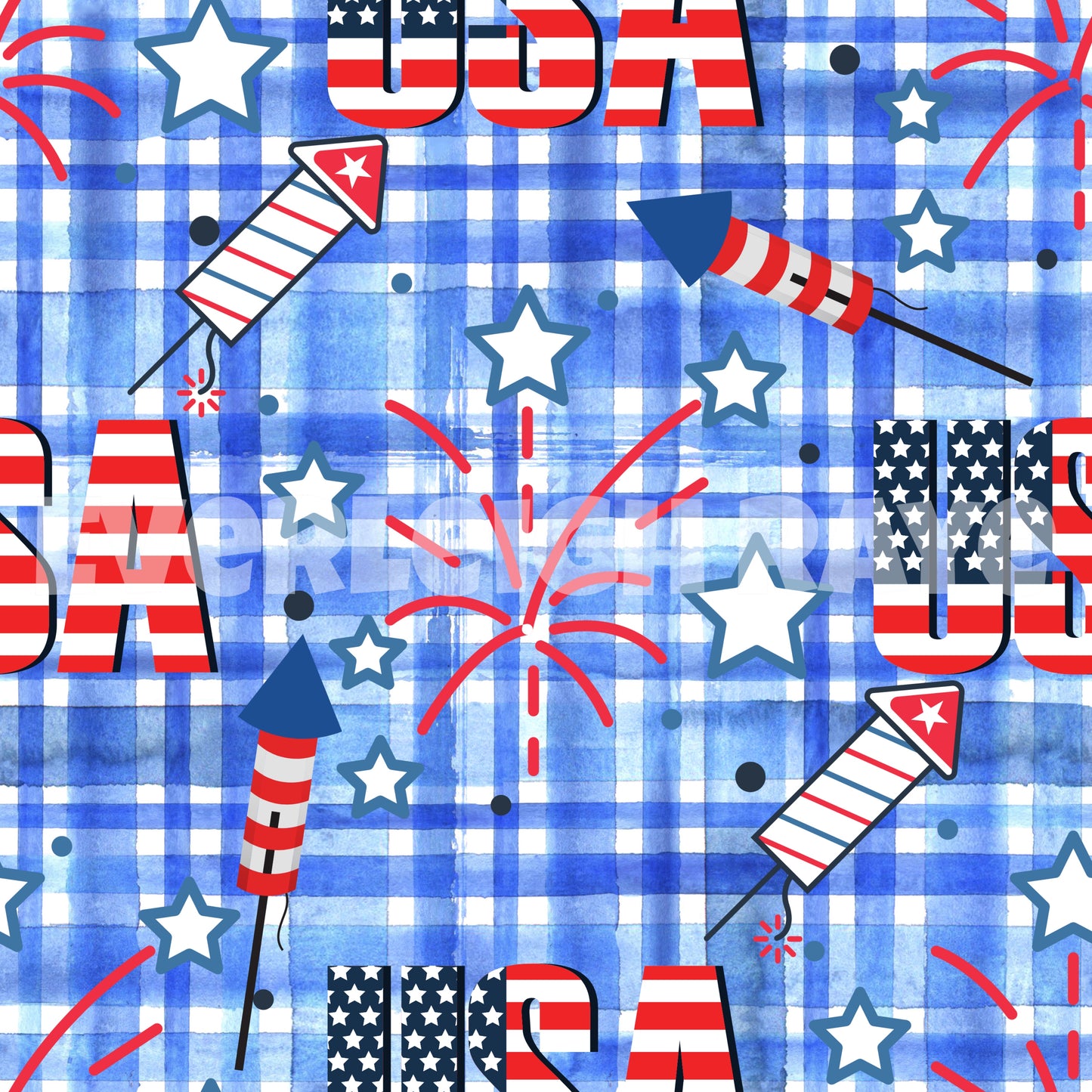 Blue plaid USA