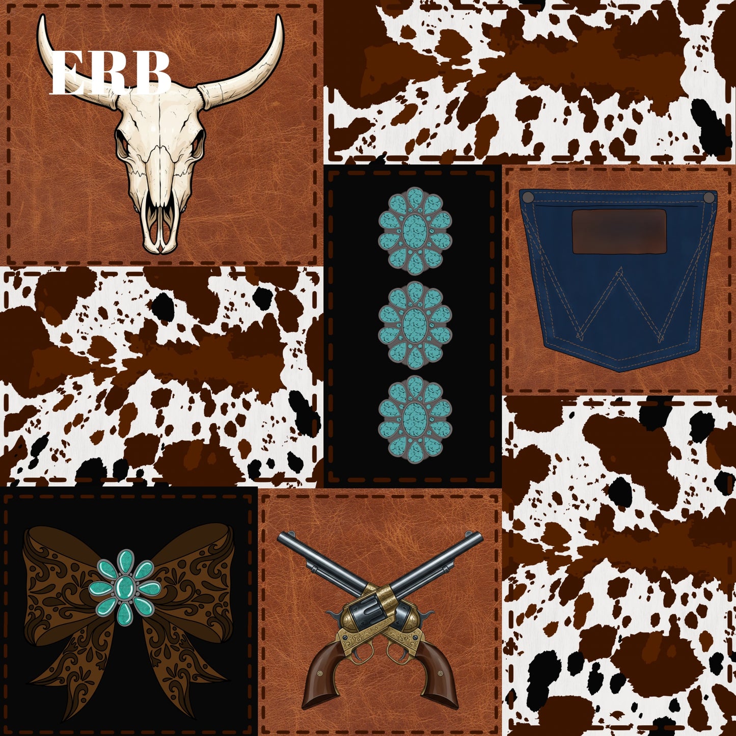 Western Cow patchwork