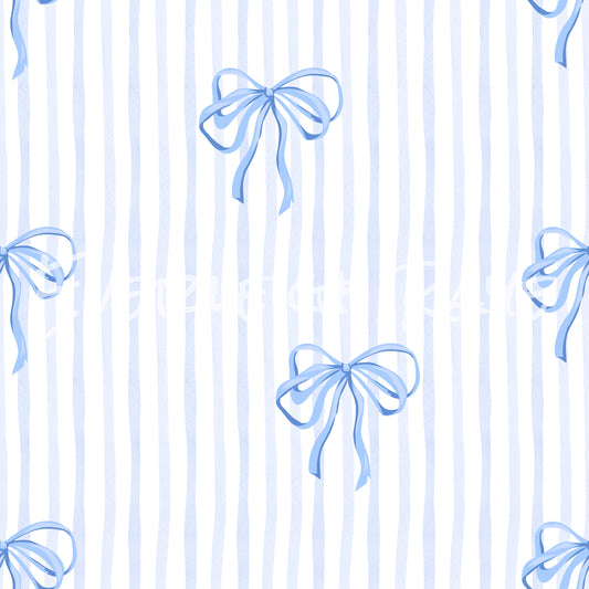Blue ribbon bow stripes