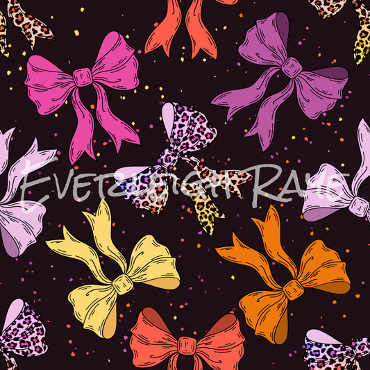 Purple leopard bows