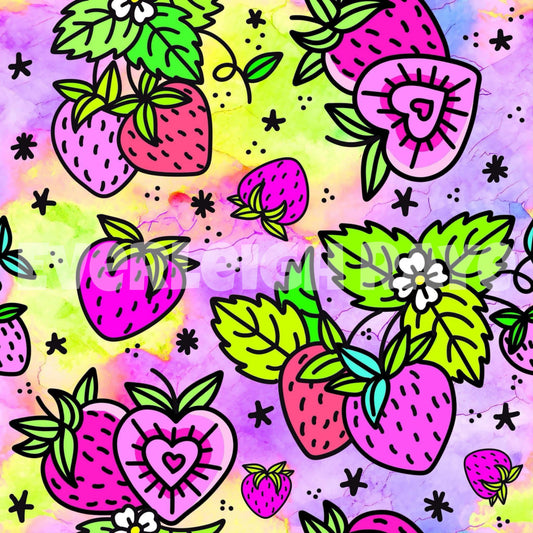 Neon strawberries