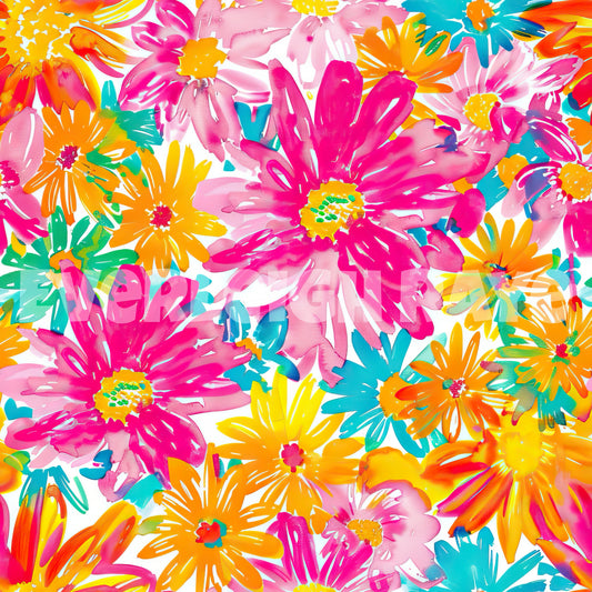 Bright watercolor floral
