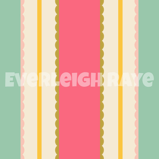 Spring forest floral stripes