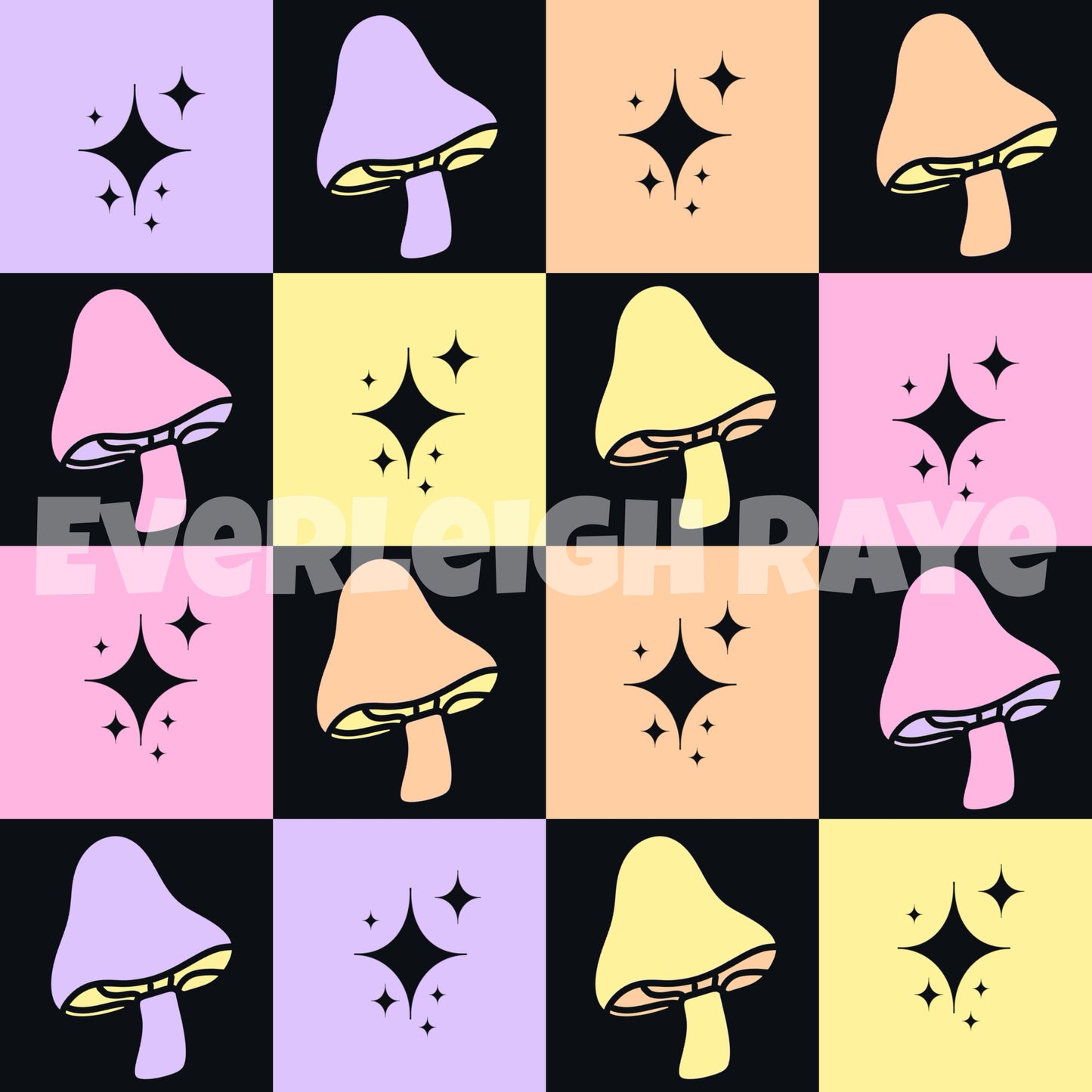 Pastel mushroom checks