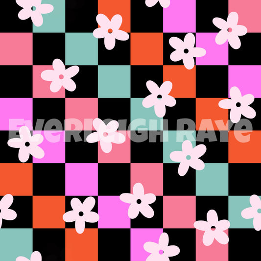 Girly Halloween floral checks