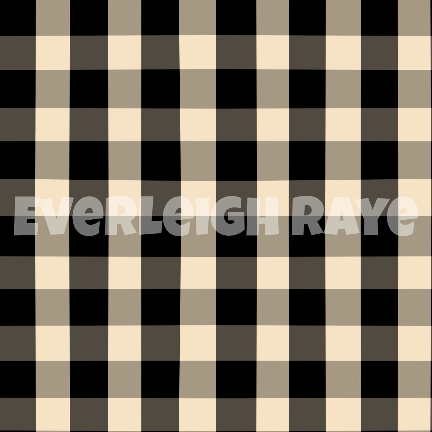 Black/cream flowers gingham