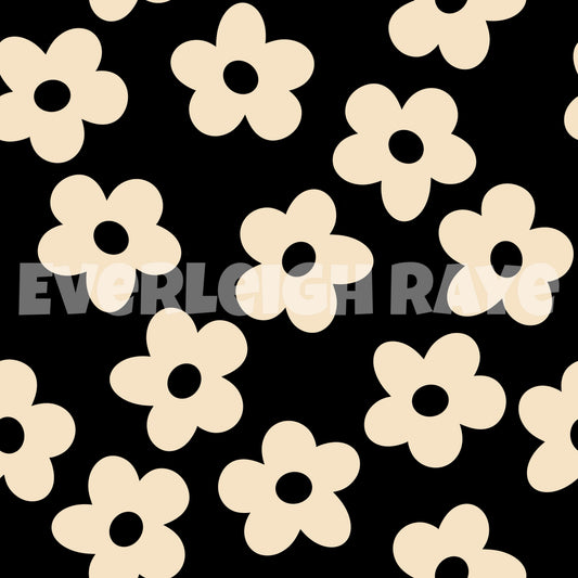 Black/cream flowers