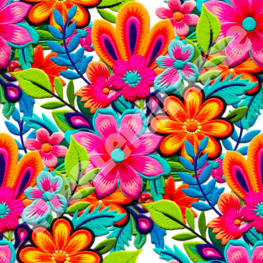 Neon floral Emb