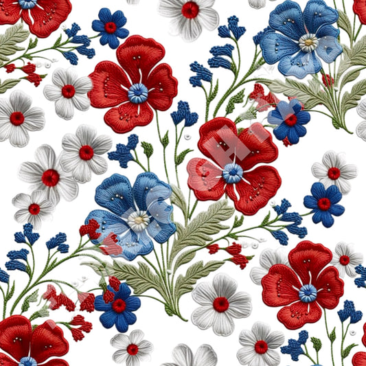 RWB Floral Emb