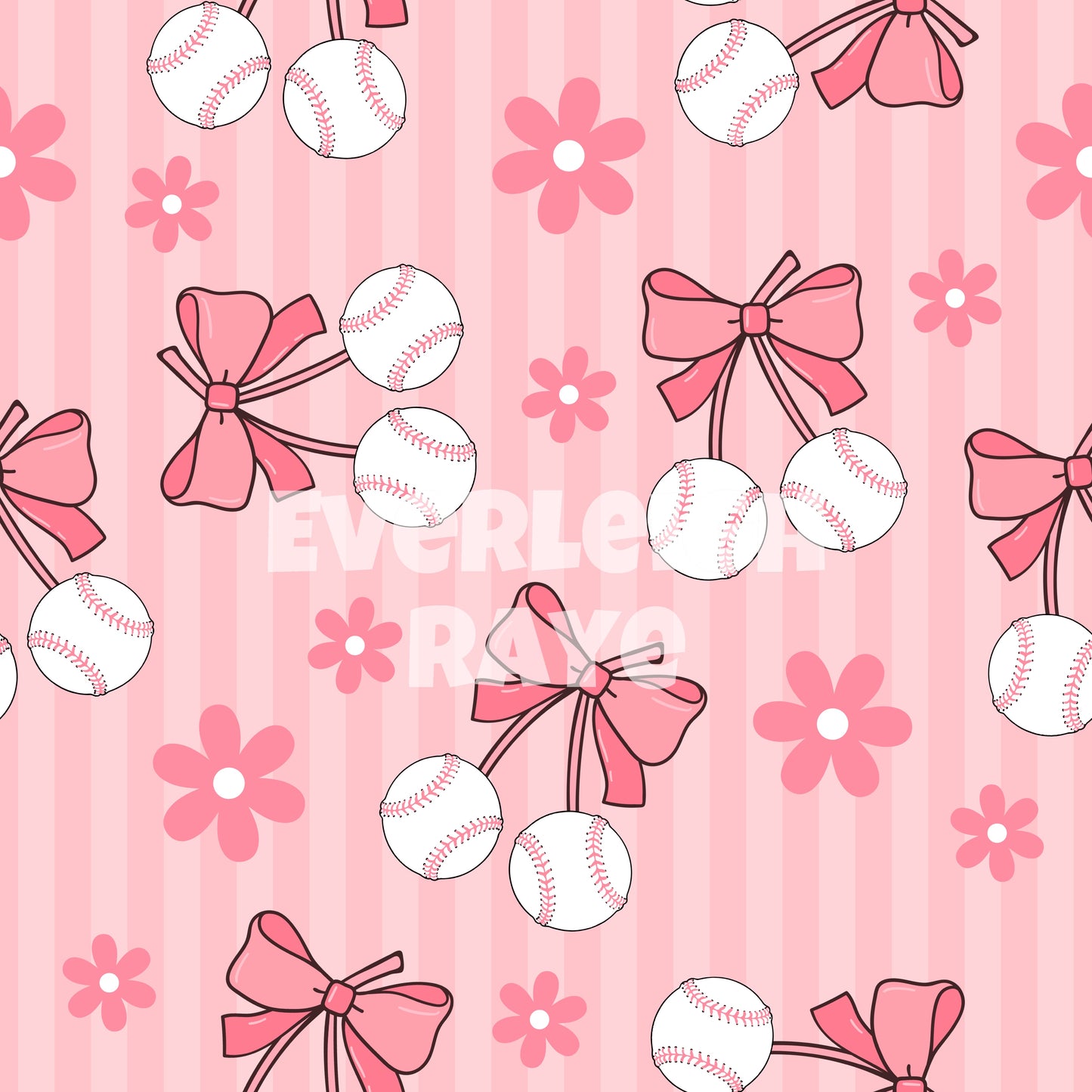 Baseball floral cherries