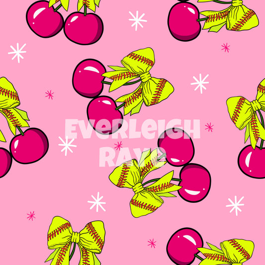 Softball bows/cherries