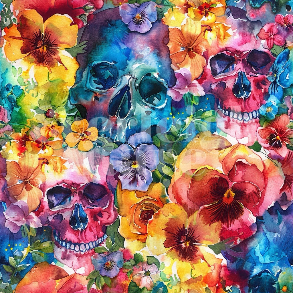 Watercolor Skeleton 6