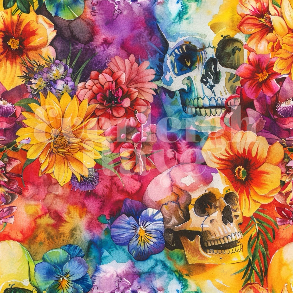 Watercolor Skeleton 5