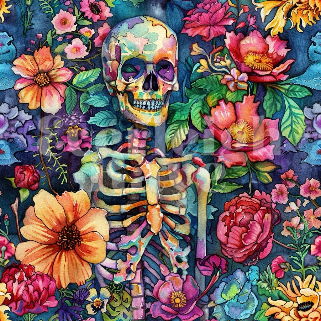 Watercolor Skeleton 2