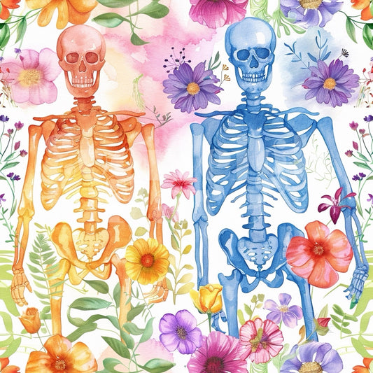 Watercolor Skeleton 1