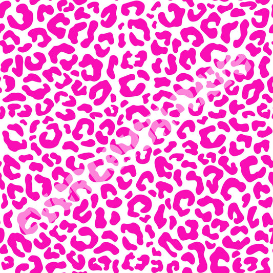Neon pink/white Leopard