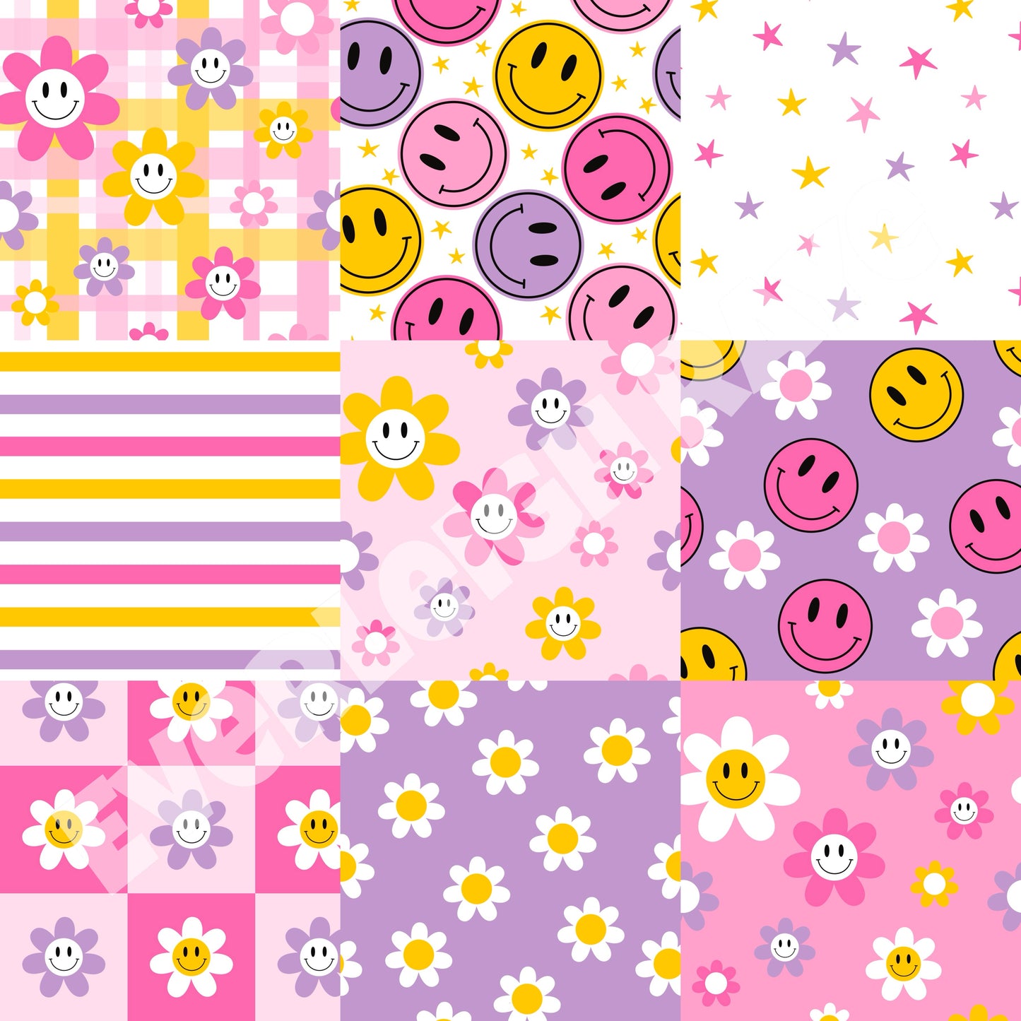 Girly smiley patchwork