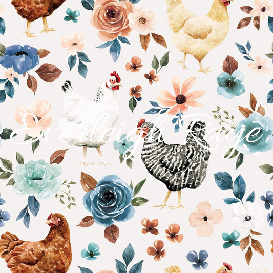 Floral Chickens