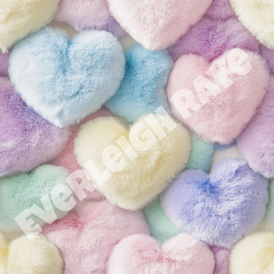 Pastel Fuzzy Hearts