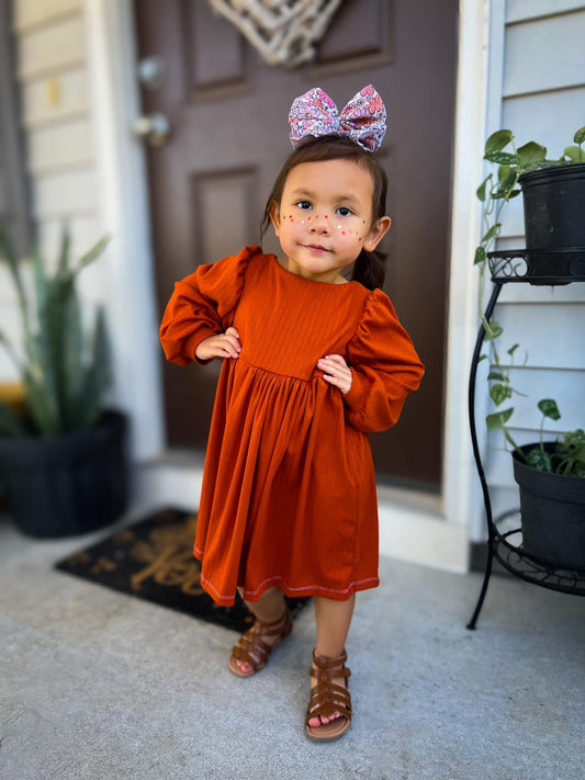 LONG PUFF SLEEVE MORGAN DRESS