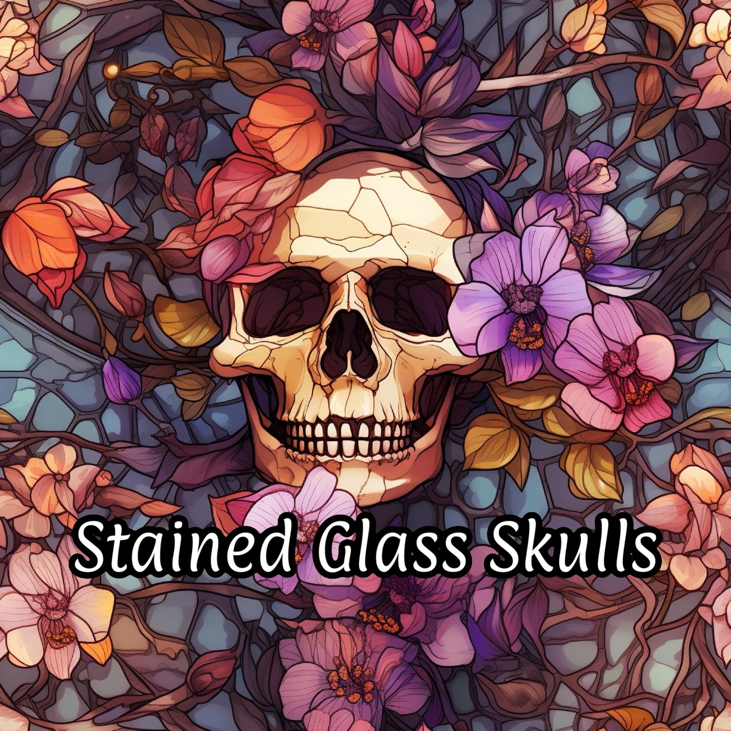 STAINED GLASS SKULLS