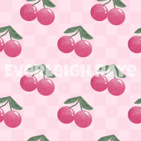 Pink checkered cherries
