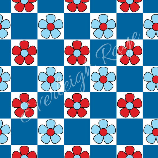 RW&B FLORAL CHECKS