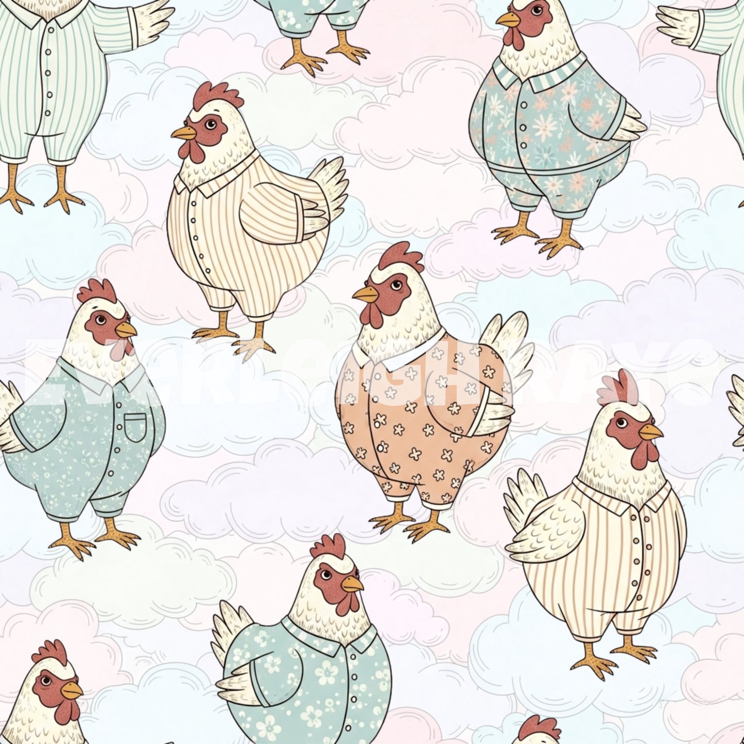 Chickens in pajamas