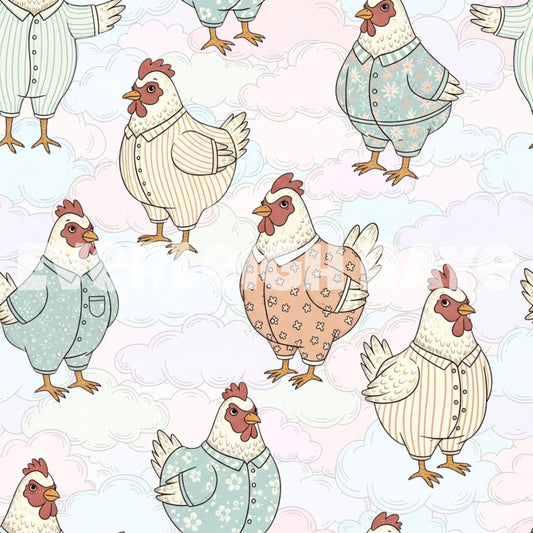 Chickens in pajamas