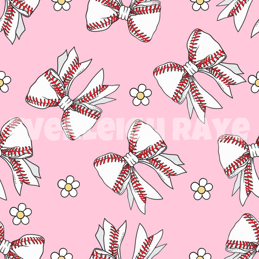 Pink baseball bows